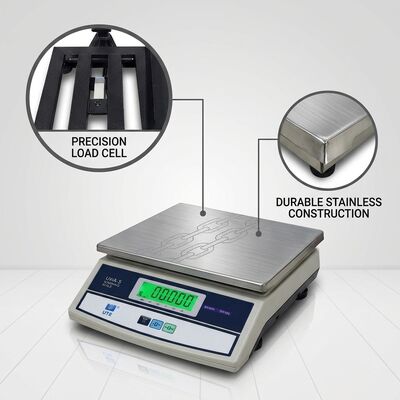 Stainless Steel Digital Weighing Scale 30kg Bench Platform 1g Division RS232 Output